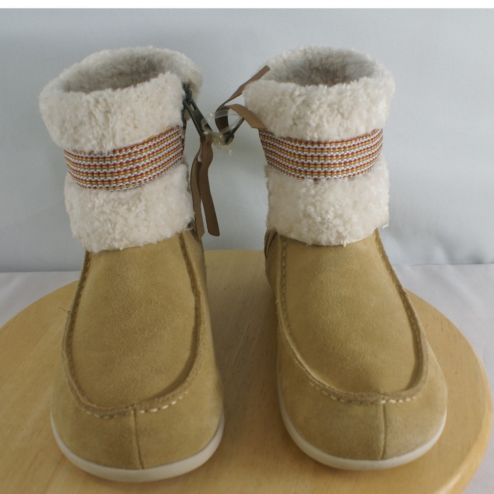 Revitalign Siesta Frosty Tan Suede Orthotic‎ Ankle Boots Womens 8.5 RV1231TAN085